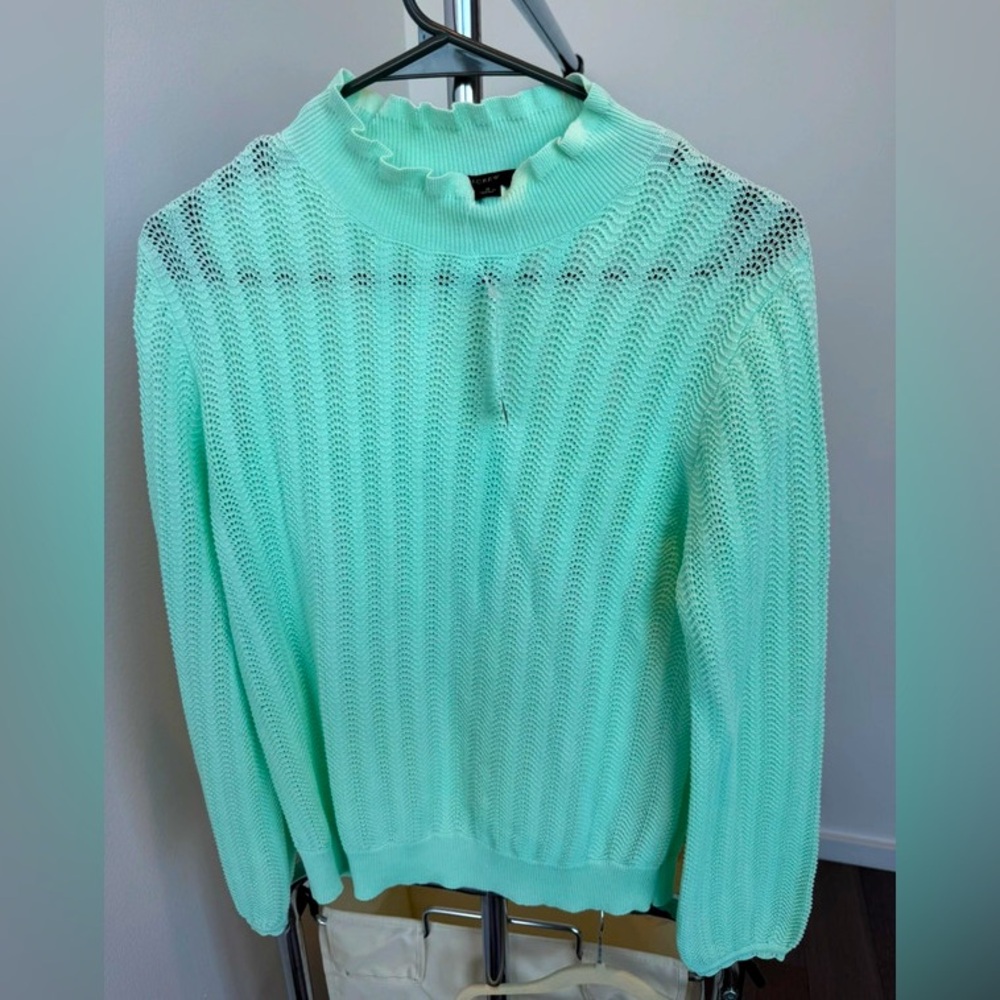 JCrew mint pointelle sweater NWT size small